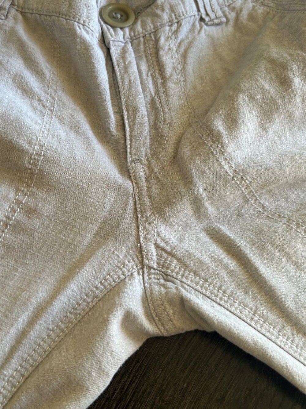 ANTHROPOLOGIE Pilcro Linen Blend Natural Relaxed Wide Leg Pants Size 0 EUC - Picture 5 of 9